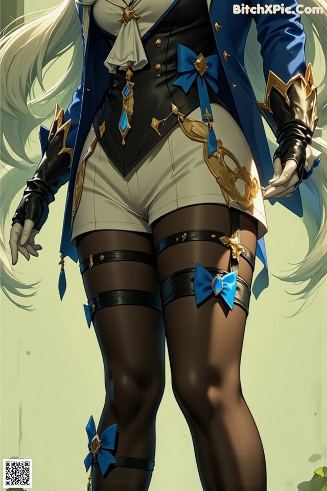 Hentai - Luminous Charm of the Aquatic Enchantress Set.2 20250126 Part 14 No.f79f0c A woman in a blue jacket and white shorts with a blue bow.